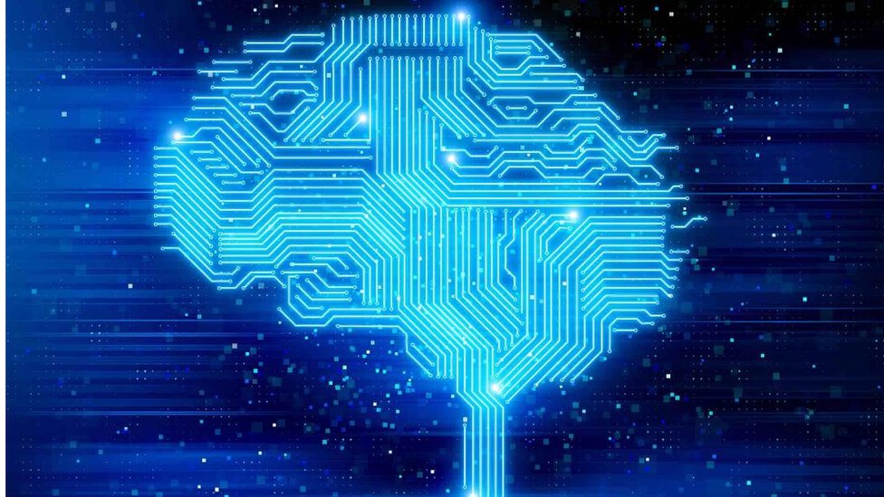 خلفية الدماغ الرقمية الإبداعية. مفهوم الذكاء الاصطناعي والعلم