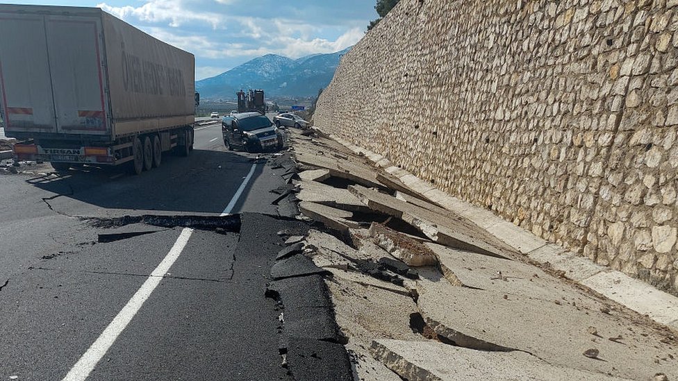 Damaged highway near Adana